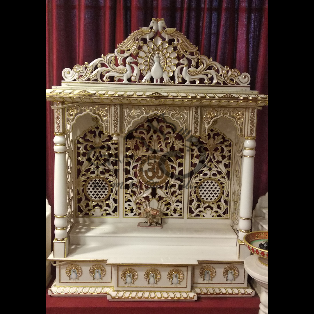 White Marble Hindu Pooja Ghar