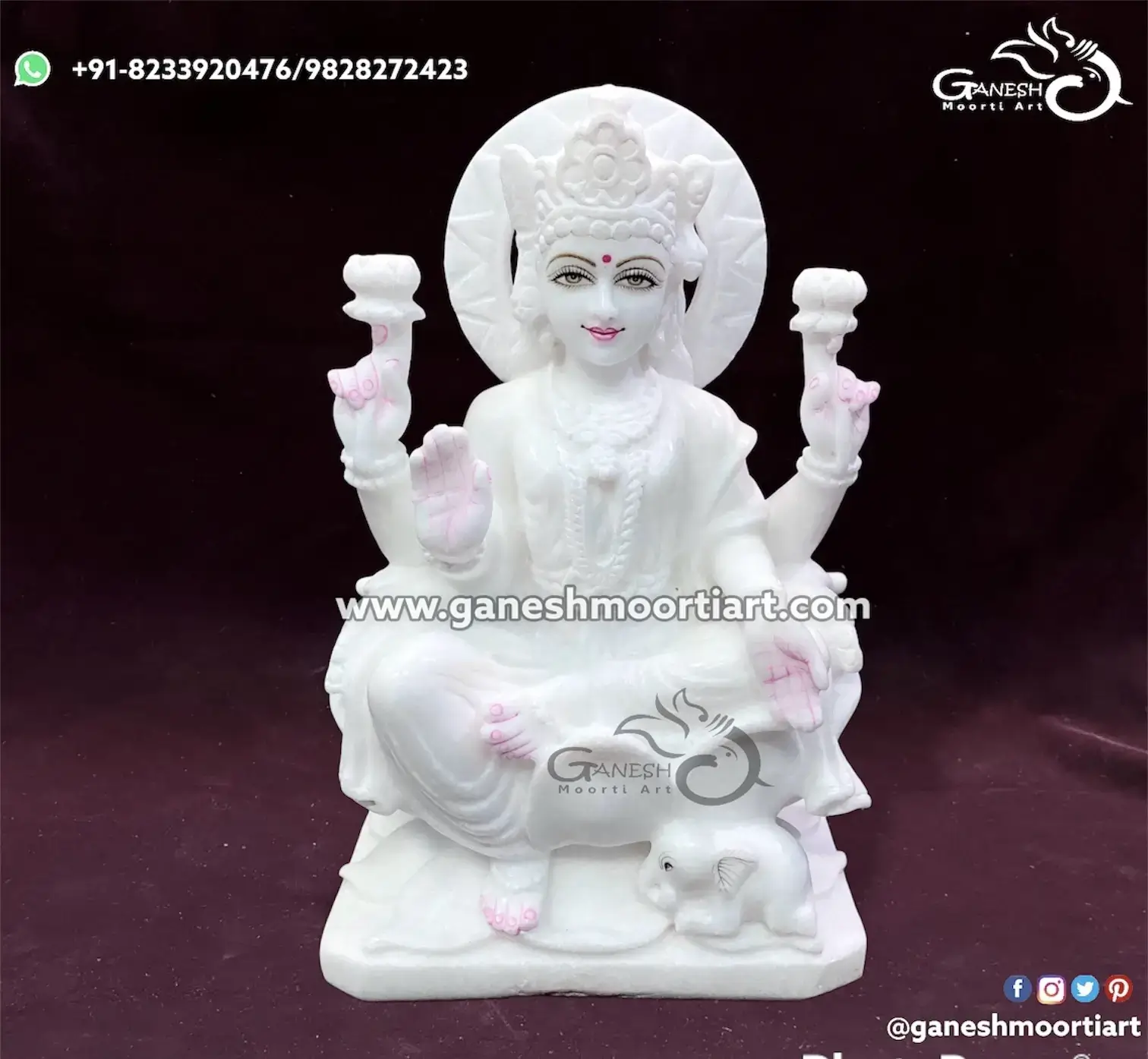 White Marble Lakshmi Statue
