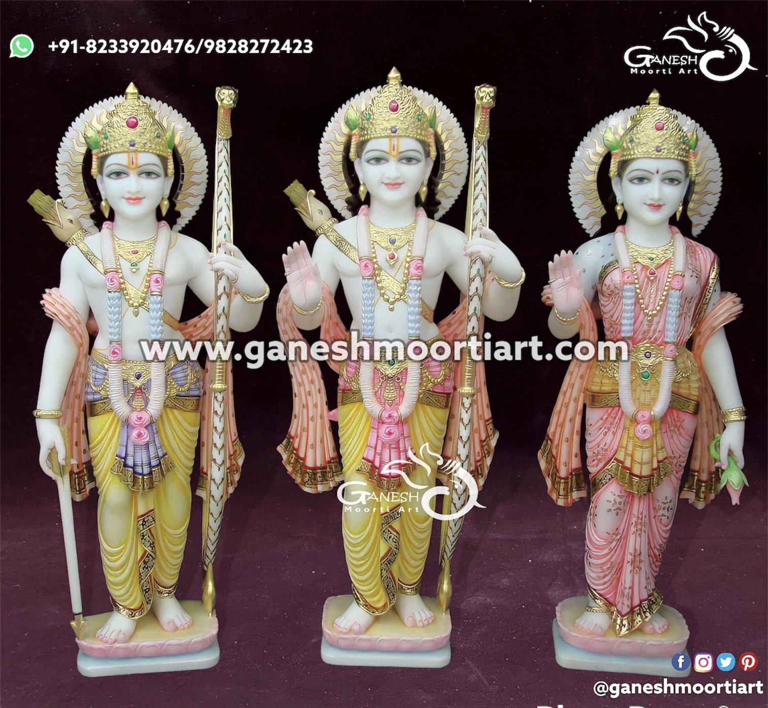 White Marble ram Darbar Murti 