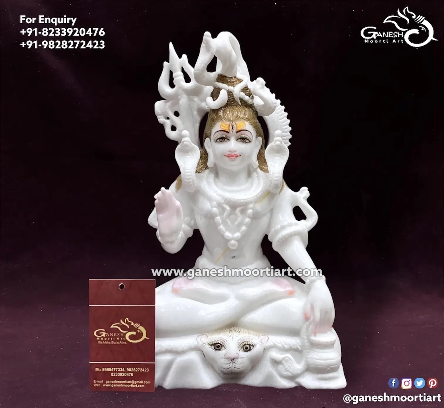 Big Shiv Statue in Marble 